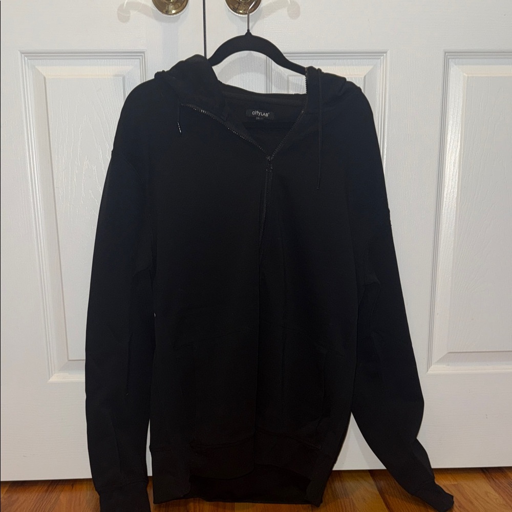 Men's Black Zip-Up Sweater